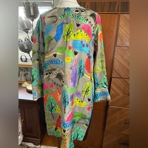 VILAGALLO Women’s 42 Violeta Colorful  abstracted Animal balloon print medium